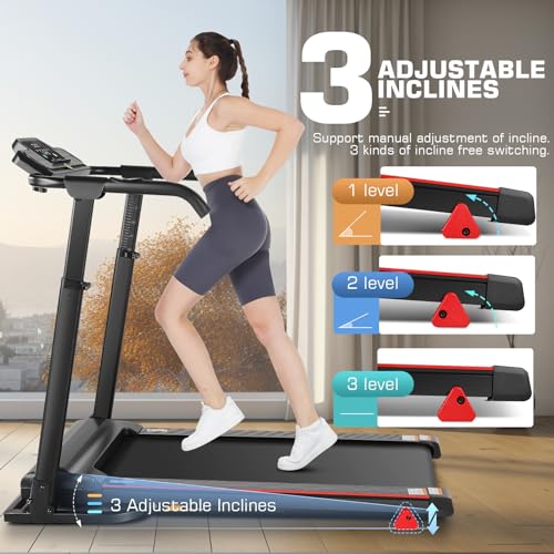 Image of Treadmill with Desk Workstation, Adjustable Height Foldable with Incline, 3 in 1 Treadmill with Removable Desk, Treadmills for Home Small, Powerful Walking Running Machine(Black)