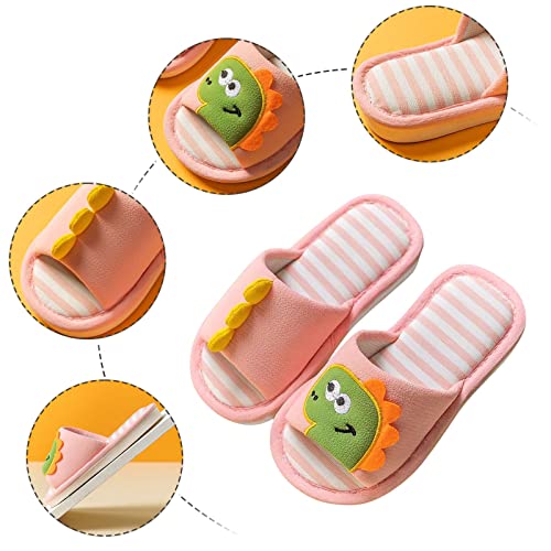 Boys Shoes Toddler Shoes Girls Boys Open Toe Home Slippers Cute Dinosaur House Slippers Kids Cotton Lined Winter3