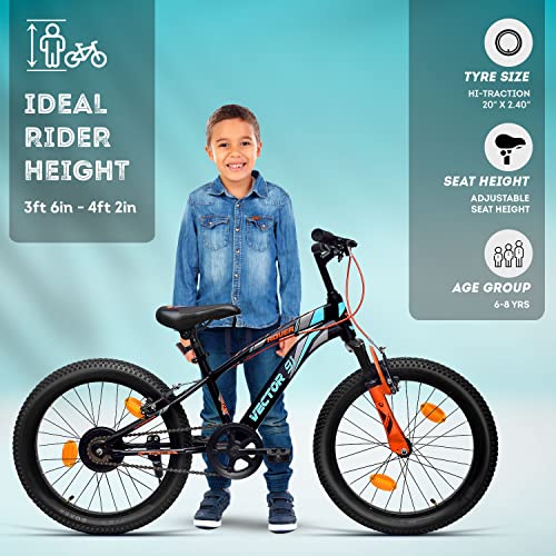 Image of VECTOR 91 Rover 20T Single Speed Kids Hybrid Bike ( Ideal For : 7 to 9 Years , Brake: V Brake )