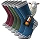 Stoeury Merino Wandersocken Herren Damen, Dicke Thermosocken Wintersocken, Warme Merinowolle Outdoor Socken, Anti Blase Gepolsterte Trekkingsocken, Atmungsaktiv Sportsocken 3 Paar, Mehrfarbig 39-42