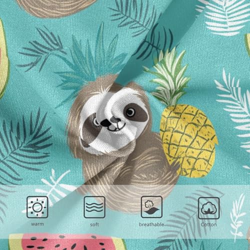 Wusikd Cute Cartoon Sloths Girls' Underwear Cotton Tropical Pineapple Girls Briefs Soft Toddler Underwear 2T3