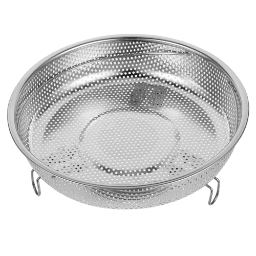 FRCOLOR ステンレス製可能蒸し器バスケット 多機能野菜蒸し台 ハンドル付き水切り兼用フィルター 食品用離可能ストレーナー 鍋対応