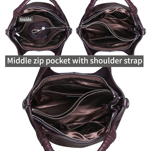 Image of Iswee Leather Satchel Women Purse and Handbag Crossbody Shoulder Bag Hobo
