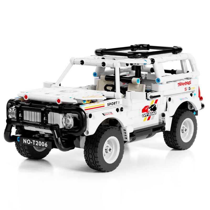 litodinogo TGL T2004 Technik Zurückziehen Weiß Wrangler Bausteine,Offroad-Geländewagen Modellauto-Bausatz, Spielzeugauto…