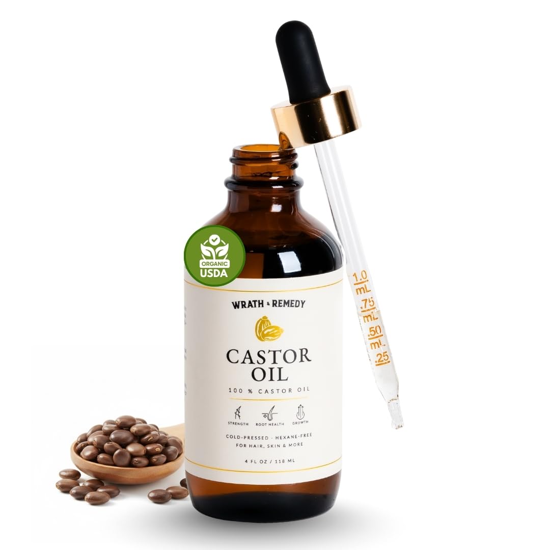 Castor Oil Organic Hexane Free — USDA Certified, 100% Pure Cold Pressed Organic Castor Oil for Hair Growth & Strength, Fuller Lashes & Eyebrows, Hydrated & Rejuvenated Skin (Finest Glass Bottle, 4OZ) - Image 8