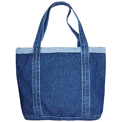 YunZh Denim Tote Bag Casual Style Lightweight Classic Retro Travel Shopper Shoulder Handbag Cover