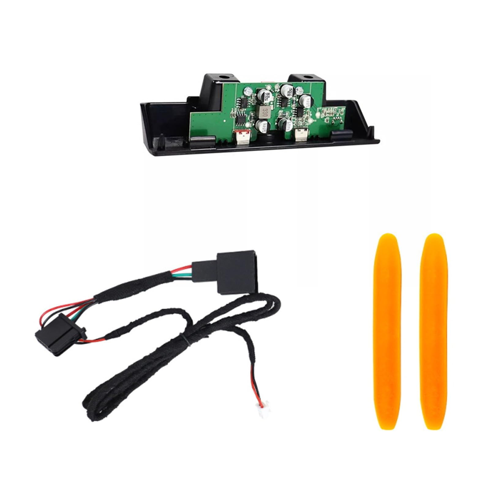 3-portowy adapter USB do stacji ładującej obsługuje tablet MP3 do 2-drzwiowych modeli 4-drzwiowych 2021 do 2024, instalacja deski rozdzielczej, ABS, samochodowy przedłużacz USB