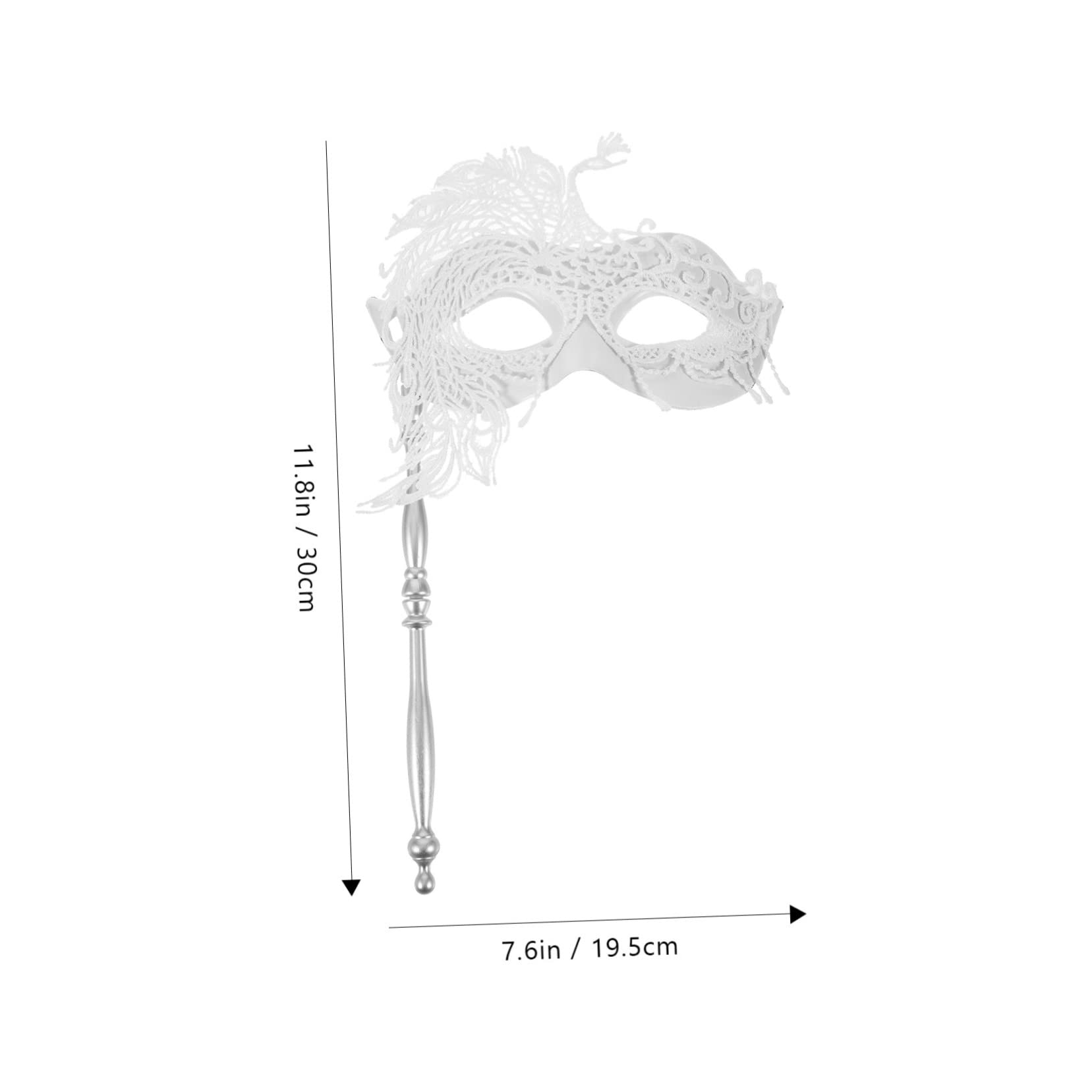 TOGEVAL Masquerade Mask for Women Stick Lace Design Handheld Prop for Halloween Parties Prom Cosplay and Stage Lightweight and for Lasting Use