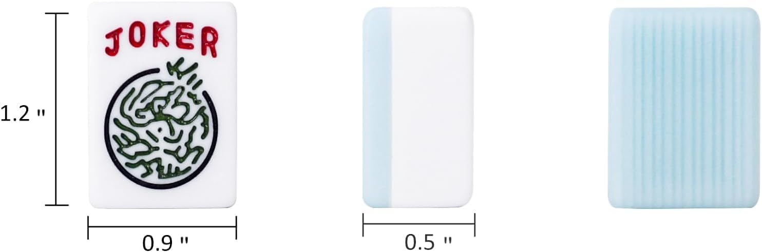 American Mahjong Tiles Set,Mah jongg Game Set with 166 Premium 1.2’’ Blue Tiles(Tiles Only Set), with Empty Mahjong Bag,Thickened Red Printed American Mahjong Tiles Bag (Case Only)