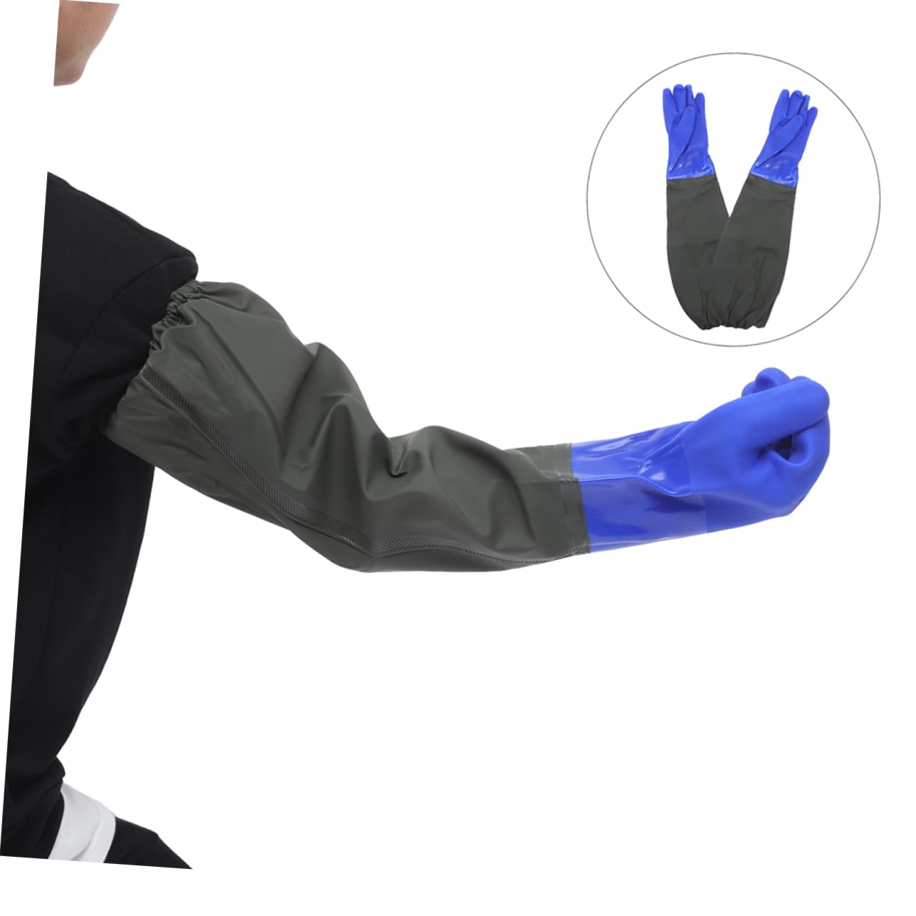Garneck 2pares Guantes Impermeables de Goma Largos para Cocina Guantes Codo para Lavavajillas Químicos para Limpieza de Coche