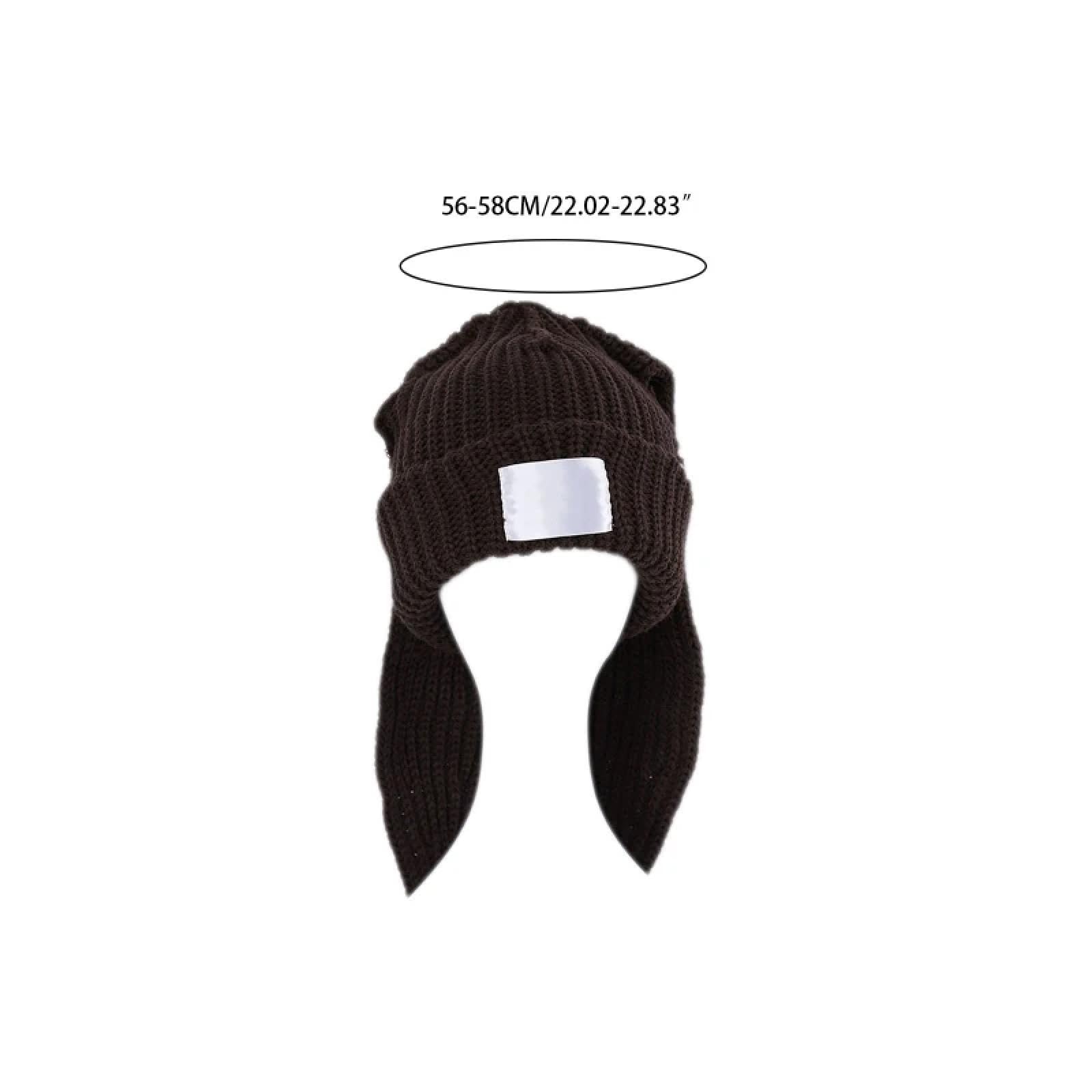 Casquettes Bonnets Chapeaux Bonnet Tricoté Lapin Tricot Chapeau Long Tricoté Bonnet Hiver Chapeau Chaud