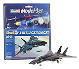 Flugzeug Revell Revell_64029 Modellbausatz Flugzeug 1:144 - F-14A Black Tomcat im Maßstab 1:144, Level 3, originalgetreue Nachbildung mit vielen Details, , Model Set mit Basiszubehör, 64029