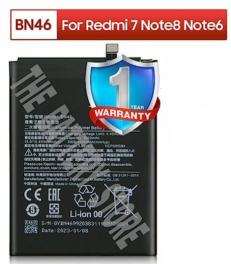 Image of Original BN46 Battery for Redmi Note 6, 8, Y3, 7 Battery with 1 Year Warranty **** (N00154)