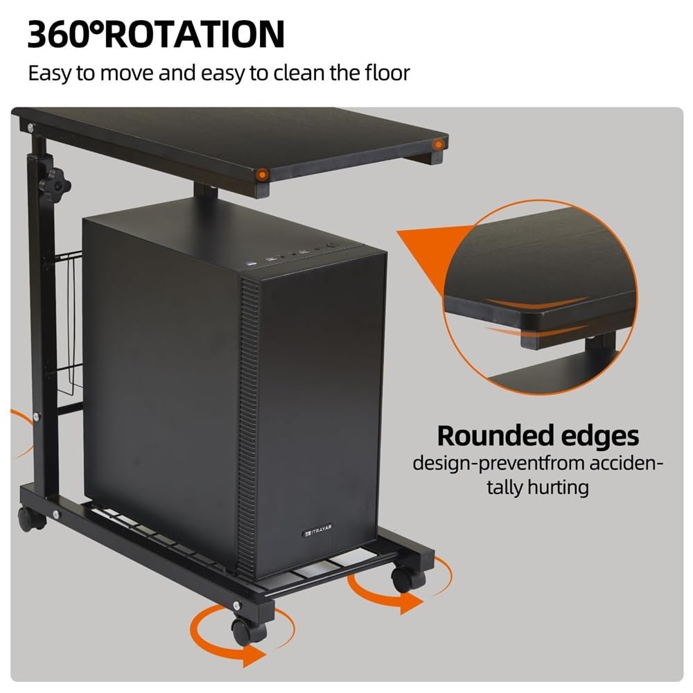 Soporte de CPU Soporte de Torre for PC Altura Ajustable, Soporte Impresora con for CPU móvil 2 Niveles