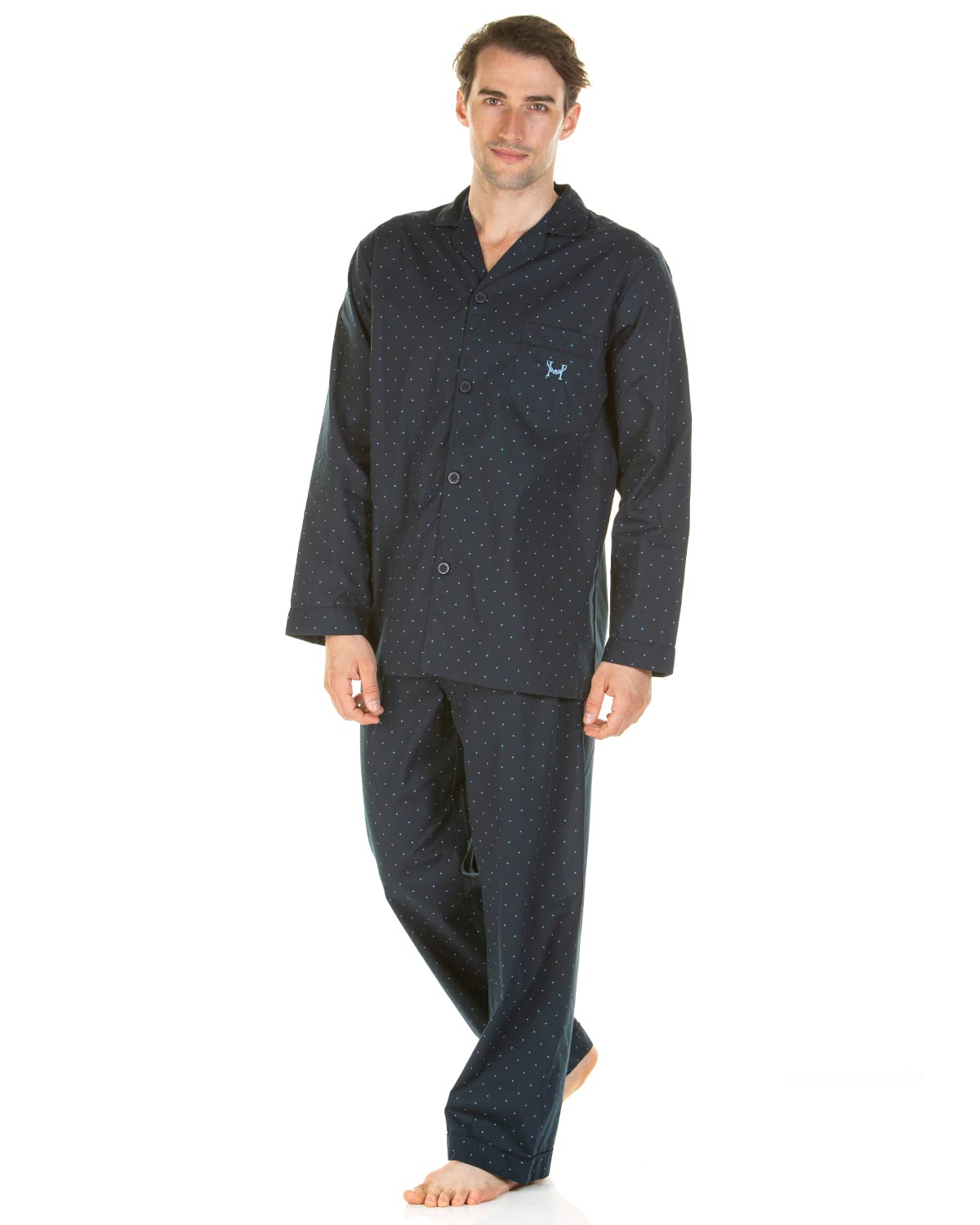 Undercover Haigman Easy Care Printed Pyjamas 7590 Navy Dots 2XL
