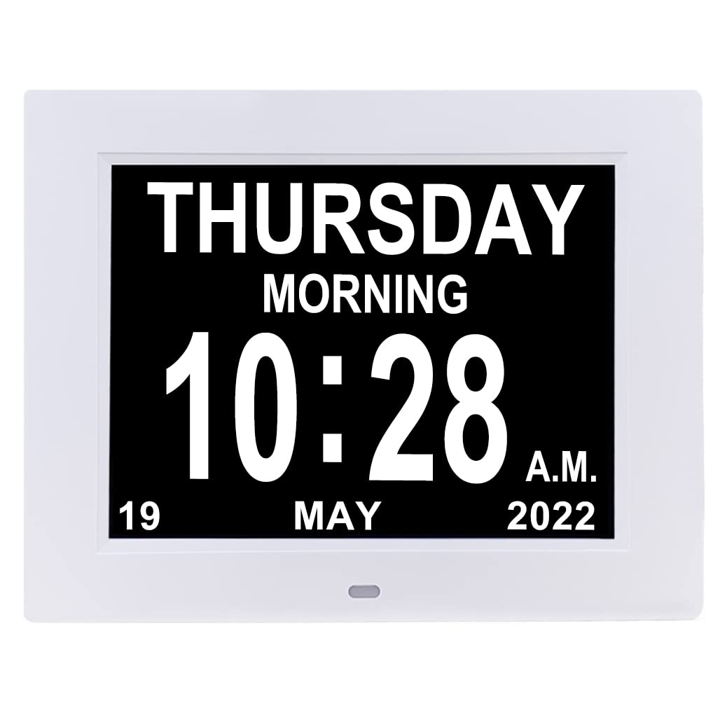 [Newest Version] Large Display Digital Calendar Day Clock 12 Alarm