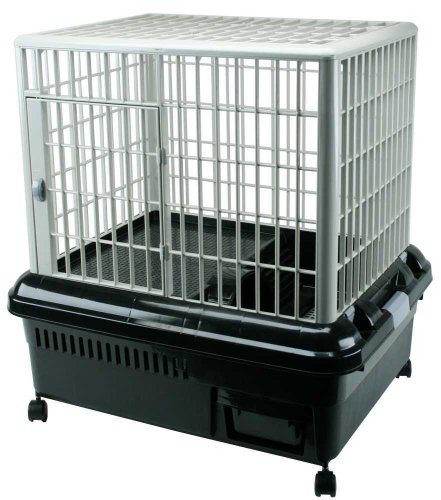 IRIS USA Large Plastic Rolling Rabbit Cage with Top Access Lower ...