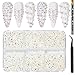 Nail Art Crystal Rhinestone Set Nail Art Flat Bottom Round Rhinestone Nails Gemstone Crystal Decorative Accessories Acrylic Nails Diamonds for DIY Crafts (Clear AB)