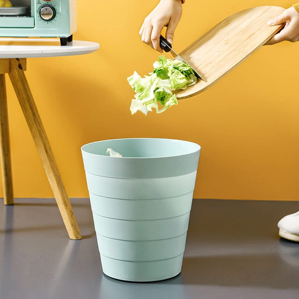 Kosz na Śmieci do Biura, na papier Mały śmieci może trwałe kosz na łazienkę, sypialnię, biuro i więcej, 6l, 9l Kosz na Kosmetyki(Grün,9l)