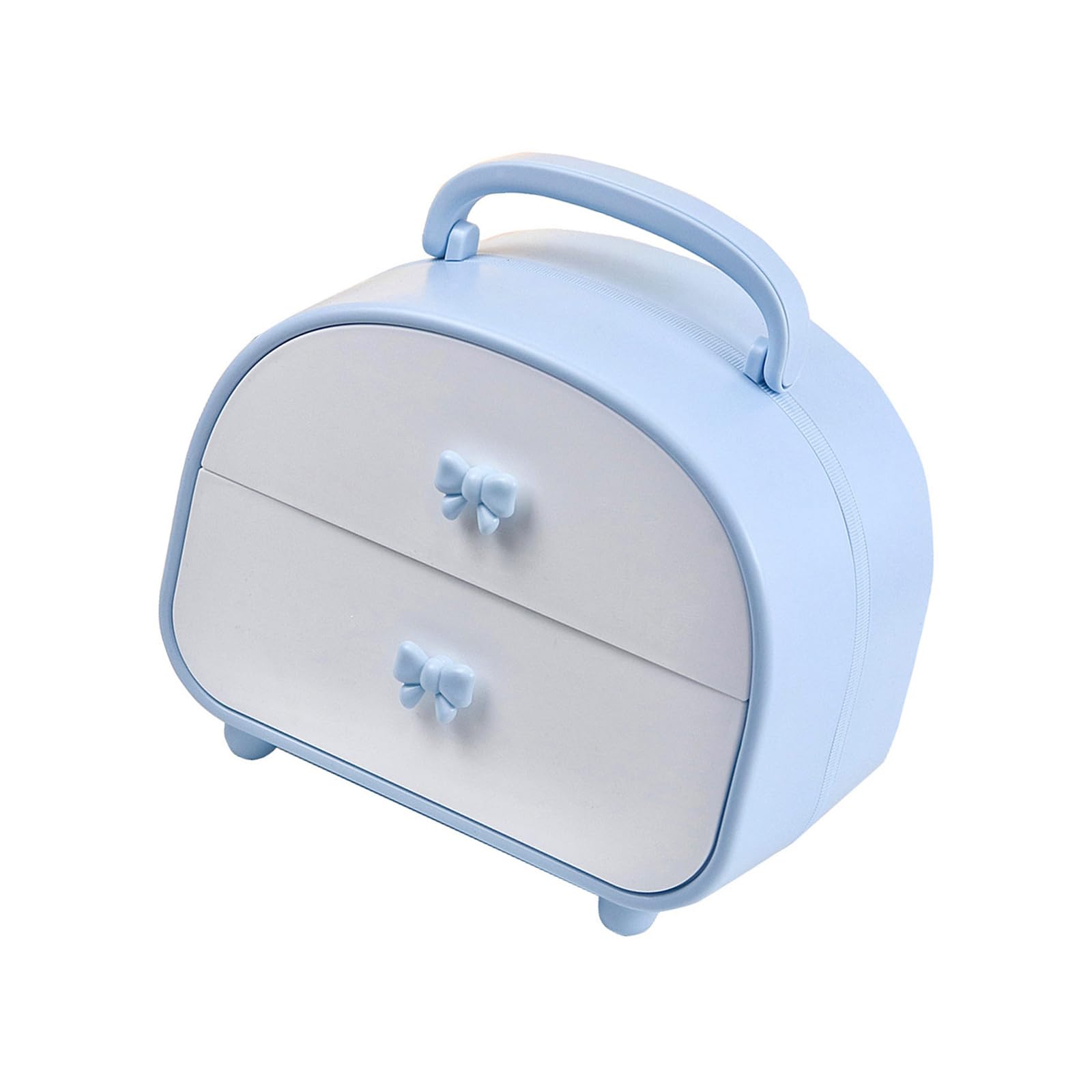 Tsophreniq Suitcase Shaped Desk Organiser with 2 Drawer Storage Box for Supplies Large Capacity Makeup Holder Desktop Organization