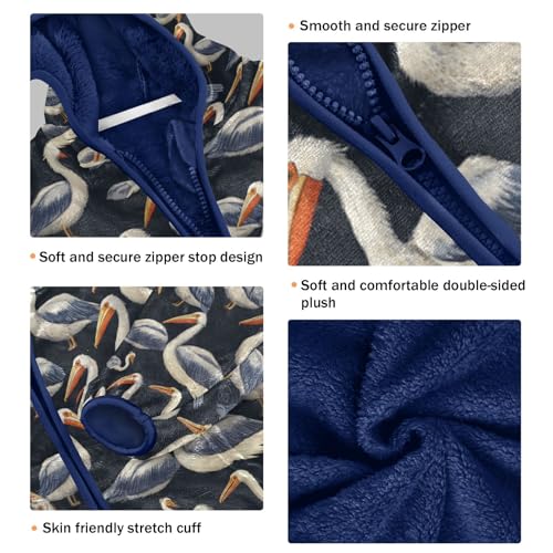 Pelican Cute Pattern Toddler Fleece Jacket Girl Boys Hooded Fleece Jacket Coat Warm Outwear Zip-up 3-10T3