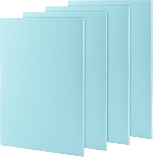 LEXININ 4 PCS 8.3 x 11.8 Inch Blue Large Rubber Stamp Carving Blocks, Linoleum Stamp Block for Engraving Crafts, Printmaking