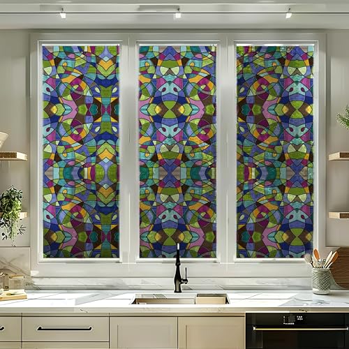 Película decorativa para ventanas estilo vidriera 43x200 cm miniatura 3