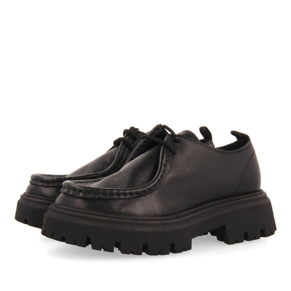 GIOSEPPO Mocasines Negros de Piel Estilo Wallabee para niña y niño thaya