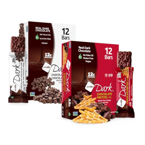 Image of NuGo Dark, Pretzel & Choco Chip, 12g Vegan Protein Bar, Gluten Free, 24 CT