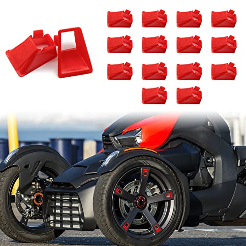 SAUTVS Tire Wheel Hub Caps Wheel Accents Kit for Can-Am Ryker New Adrenaline Red Wheel Caps Center Cap Covers Accessories for All Ryker Models Replace OEM 219400920 (16PCS)