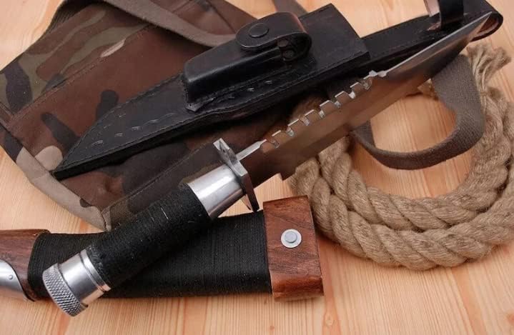 Custom handmade D2 steel Commando knife, Camping Hiking Survival knives, | Hallow handle, Removable Back Guard.With Leather Sheath Gift For Him.
