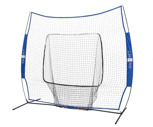 Bownet Big Mouth Replacement Net 7' x 7' - Royal Durable Practice Net - Fits Original 7x7 or Big Mouth - Perfect for Training, Baseball Field Drills, Practice Sessions, and Sports Training Use