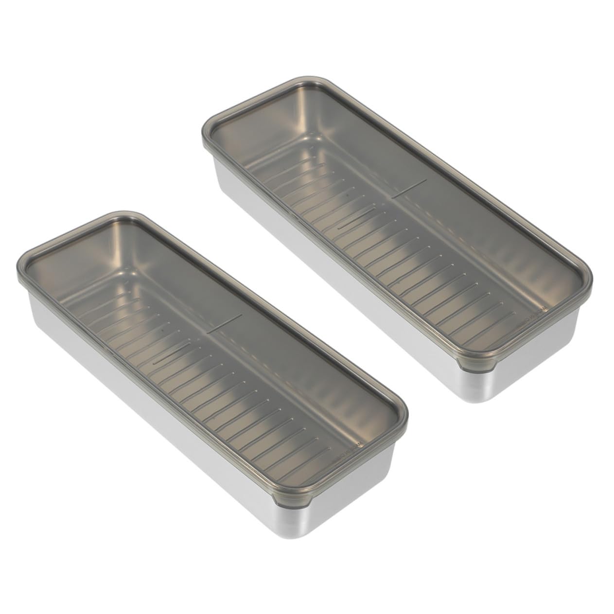 Sosoport 2 pezzi Contenitori per Alimenti in Acciaio Resistente con Coperchio Ermetico da Scatole Sigillate per Frigorifero e Ripostiglio per Conservare Carne Snack e Avanzi Design