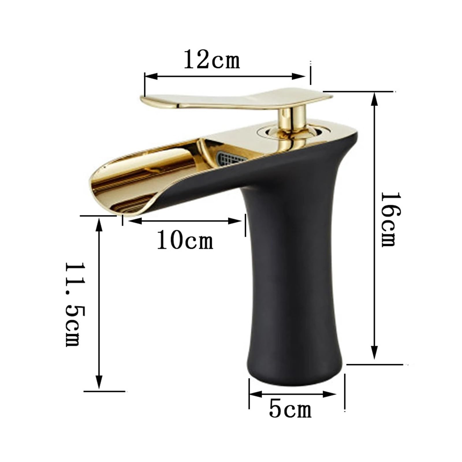 Chromowane baterie do umywalki, wodospad, bateria łazienkowa z kranem, bateria jednouchwytowa do ciepłej i zimnej wody, umywalka łazienkowa, dźwig (Chrome tall)