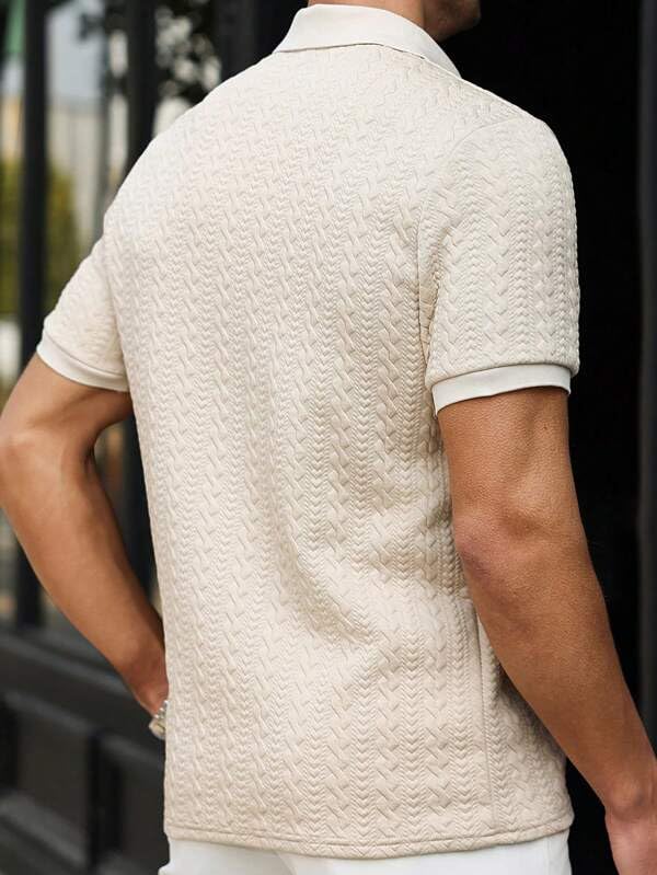Image of Trillion Jacquard Men's Polo T Shirt for Men | Textured Tshirts for Man (Polyester Blend | Regular Fit)