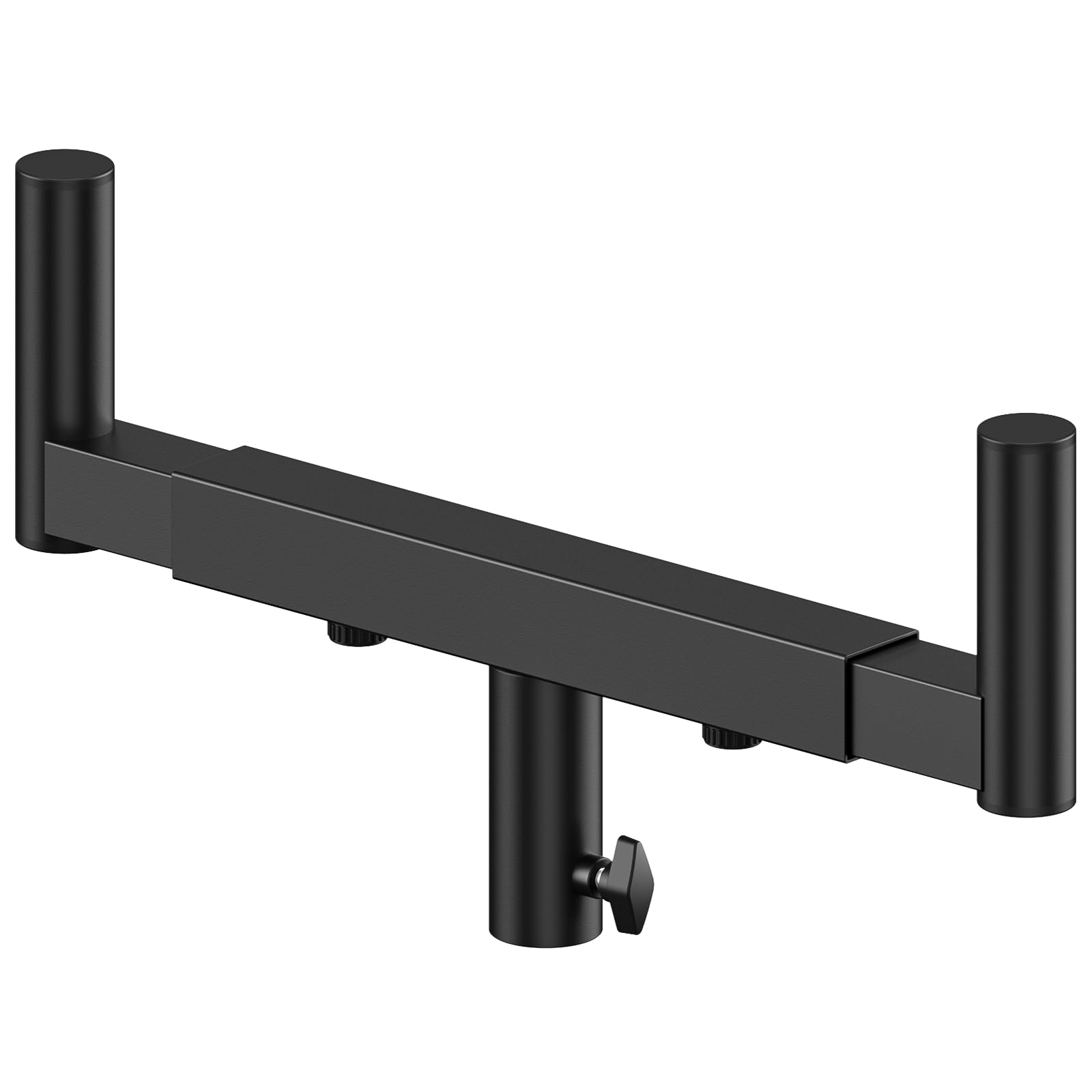 notiela Robusto supporto a doppia forcella per altoparlante, larghezza regolabile da 35,5 cm a 52,1 cm, adattatore per asta a forchetta per altoparlanti PA/DJ con foro per asta da 35 mm, singolo