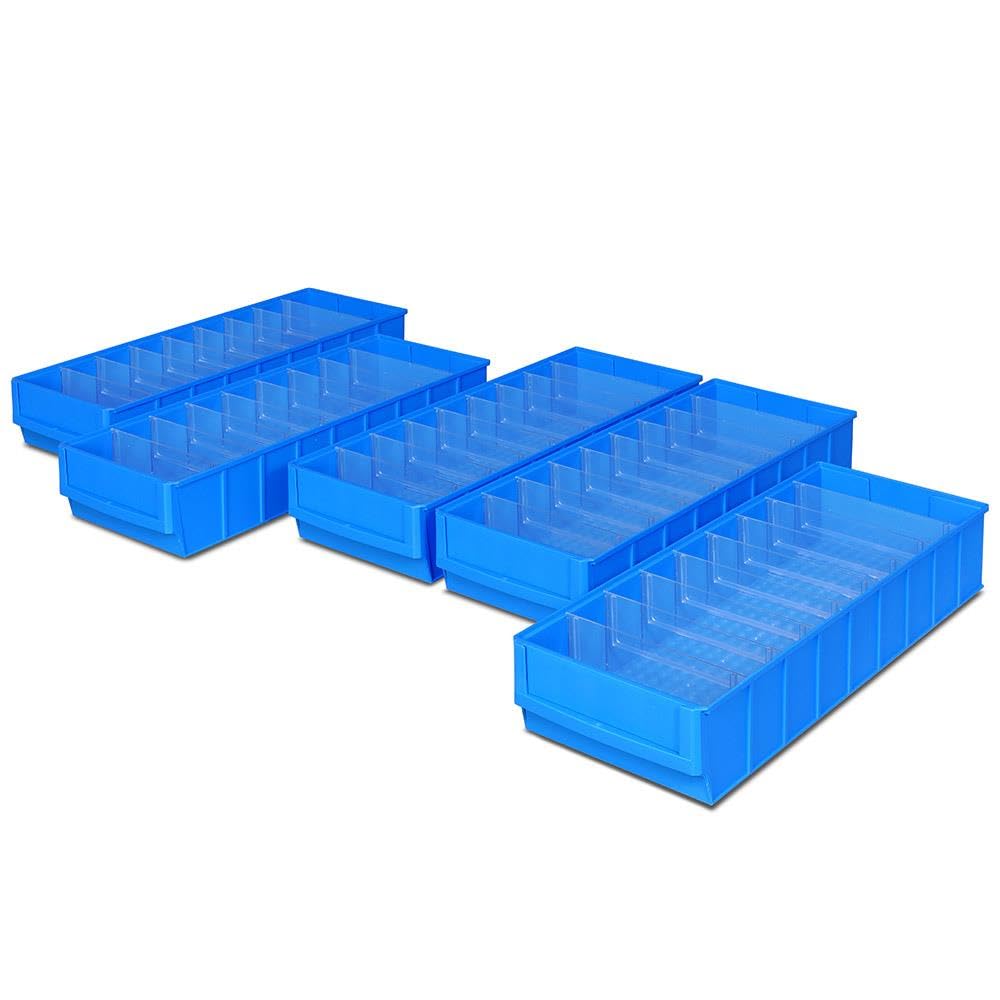 BRB Regalkästen-Set 5-teilig, blau, LxBxH 500x183x81mm inkl. 40 Querteiler