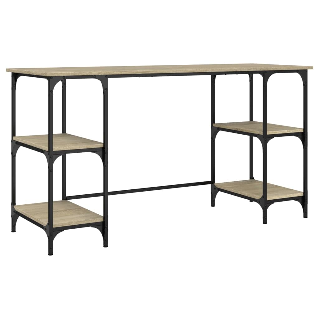Tavolo Salvaspazio Scrivania Gaming Tavolo Consolle Scrivanie Gaming Scrivania Rovere Sonoma 140x50x75cm Metallo e Legno Multistrato per Studio Camera Da Letto Sala Studio Soggiorno