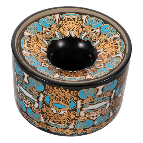 Cendrier en céramique noir anti-vent, l'accessoire de table idéal