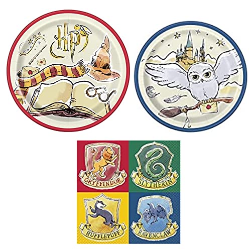 Harry Birthday Party Bundle 8 Dinner & 8 Dessert Plates 16 Luncheon Napkins For 8 People and 1 Saguaro Acres Party Supply Checklist