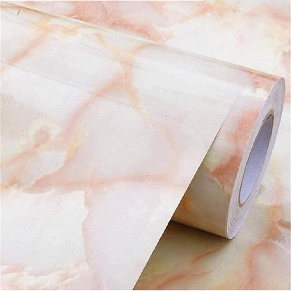 CINIFFO Vinyl Wallpaper Peel and Stick Waterproof Wallpaper for Home Kitchen Countertop Cabinet Furniture Oil Proof Kitchen Stickers (60X200CM) (Orange Marble) (B0DDPZNMY8) Amazon Price History, Amazon Price Tracker