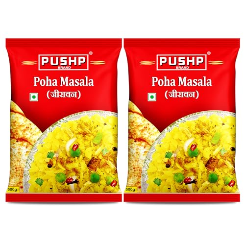 Image of Pushp Jeeravan Masala | 500g Pouch | Indori Poha Masala | Indori-Style Spice Mix | Quality Blend | No Preservatives (Pack of 2)