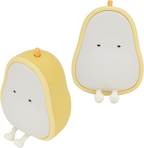 Miniatura 7 de Cartoon Pear Shaped LED Night Light, Silicone Soft Touch, Rechargeable Kids Bedroom Lamp - Eye Protection, Energy Saving, Ideal Bedroom Decoration