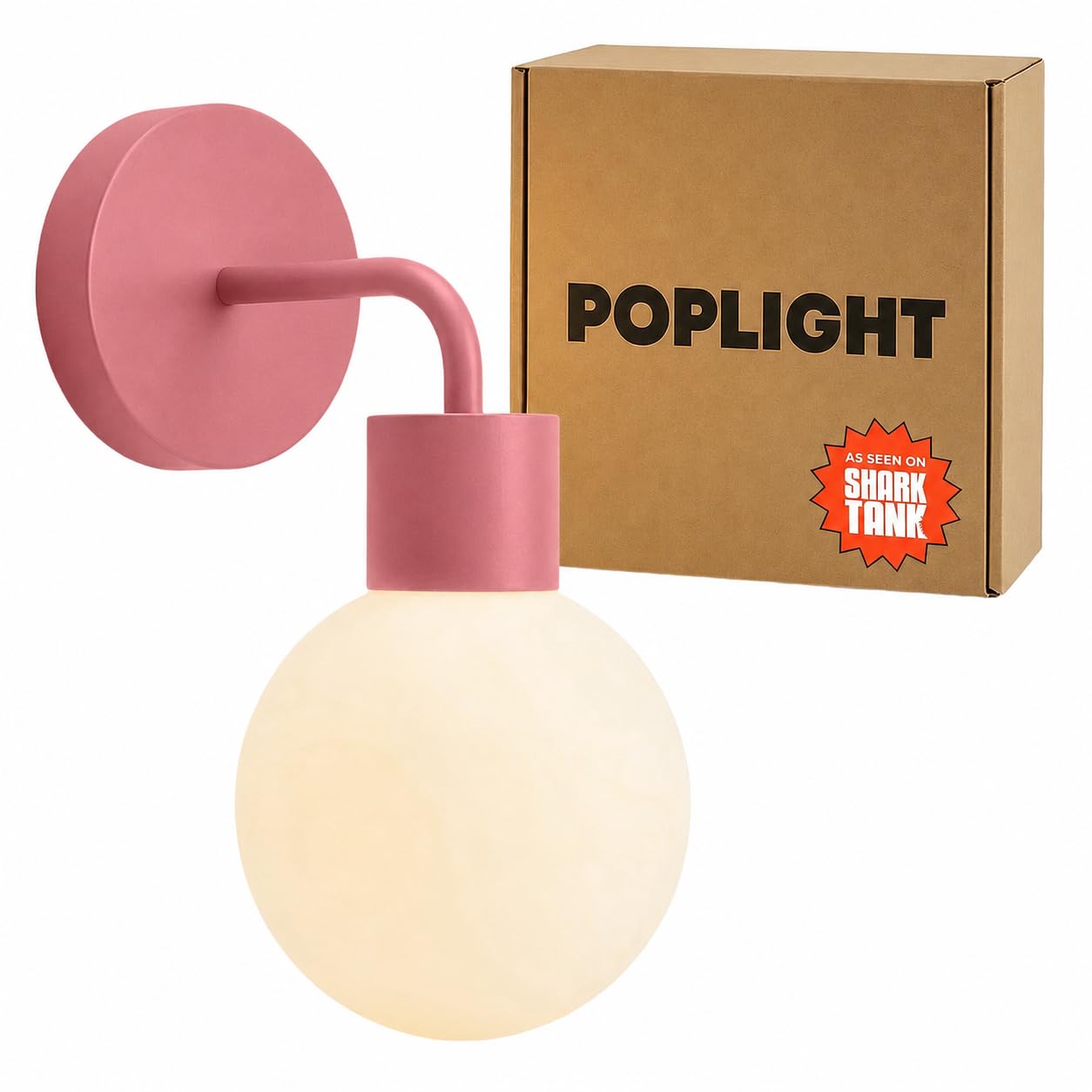 Poplight Wireless Wall Sconce, Rechargeable Dimmable LED App, Dusty Rose