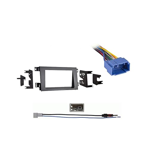 Harmony Audio Compatible con Honda Ridgeline 2005 2006 2007 2008 doble DIN arnés estéreo Radio Dash Kit gris