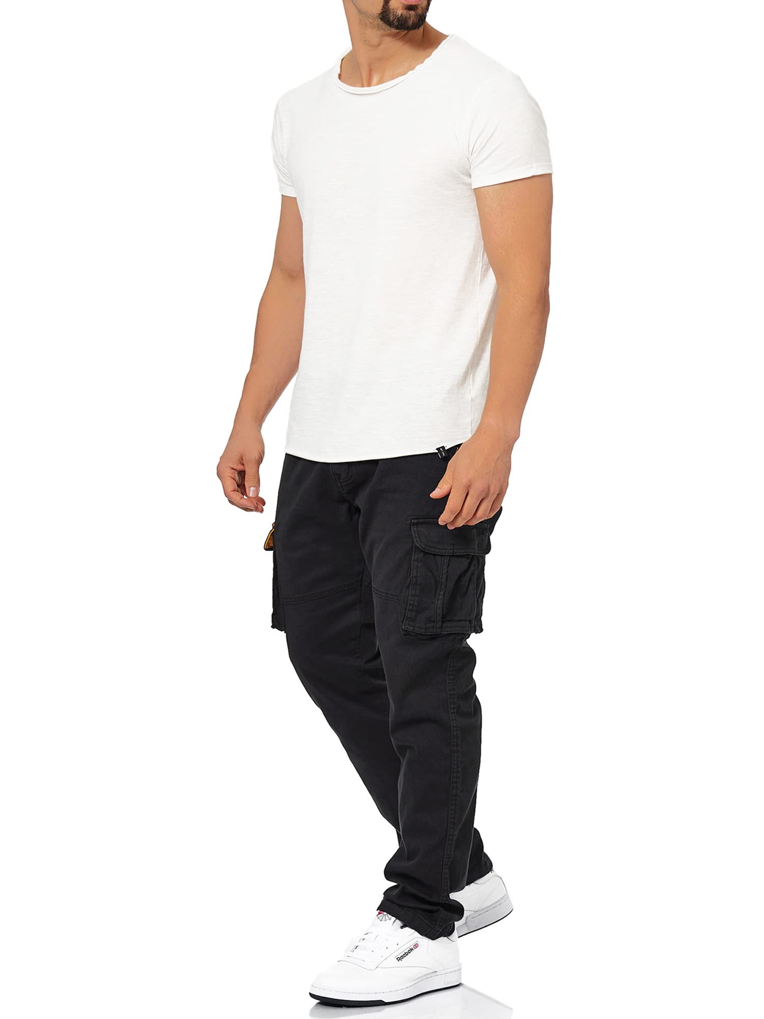 Indicode Uomini Mathen Cargo Pants | Pantaloni Cargo in 98% Cotone Inclusa Cintura