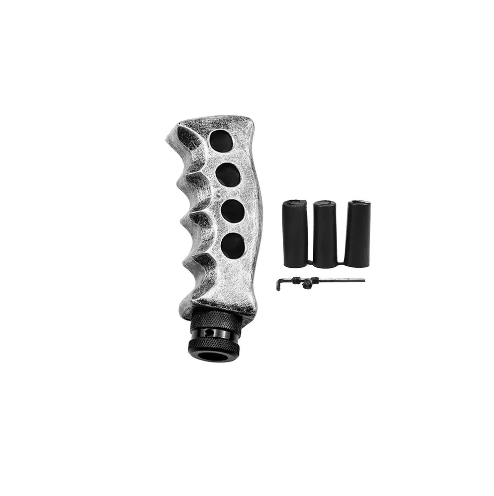Hsukiho Silver Car Shift Knob Cover Car Gear Shifter Knob For Manual Automatic Transmissions Replace Parts(Silver)