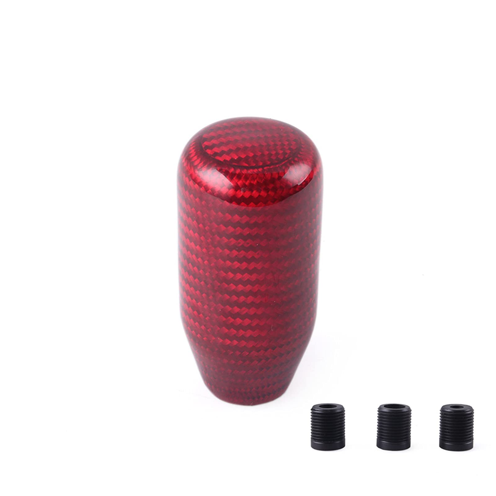 Muge Racing Red Carbon Fiber Shift Knob Gear Shifter Knobs With 3 Adapter Most Car Decorations Classic,-Long