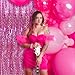 Pink Foil Curtain & Fringe Backdrop - Party & Bachelorette Decorations for Women - Valentine's Day & Birthday Celebrations