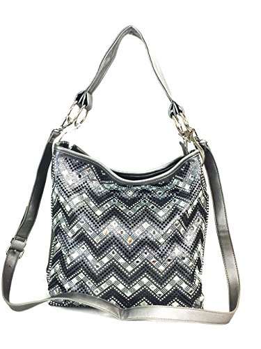 Sparkle Gem Chevron Rhinestone Hobo Bag2